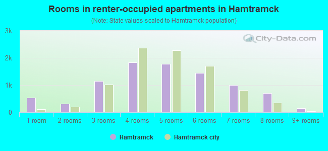 Rooms in renter-occupied apartments in Hamtramck