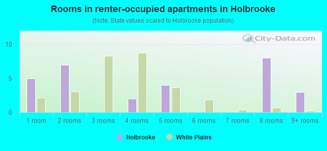Rooms in renter-occupied apartments in Holbrooke