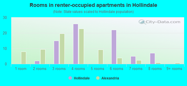 Rooms in renter-occupied apartments in Hollindale