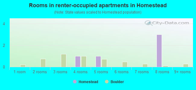 Rooms in renter-occupied apartments in Homestead
