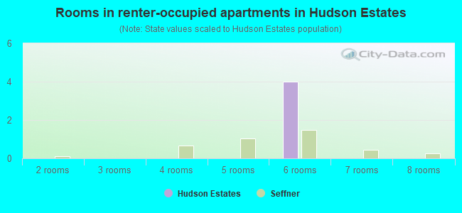 Rooms in renter-occupied apartments in Hudson Estates