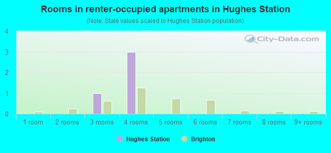 Rooms in renter-occupied apartments in Hughes Station