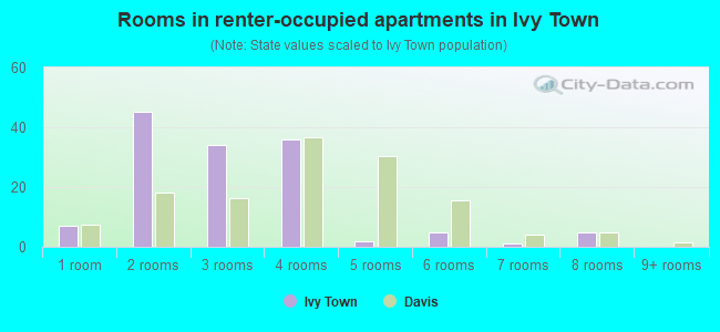 Rooms in renter-occupied apartments in Ivy Town