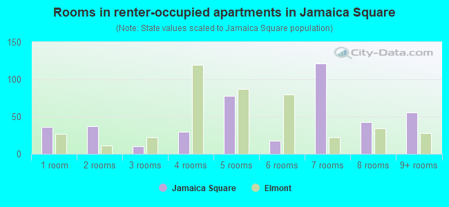 Rooms in renter-occupied apartments in Jamaica Square