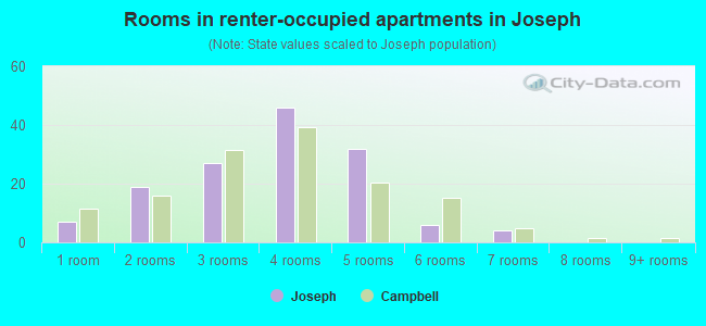 Rooms in renter-occupied apartments in Joseph