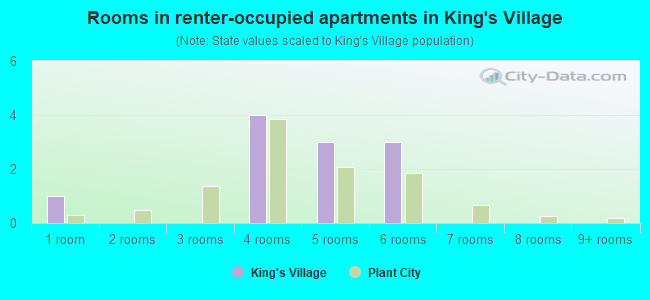 Rooms in renter-occupied apartments in King's Village