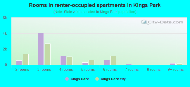Rooms in renter-occupied apartments in Kings Park