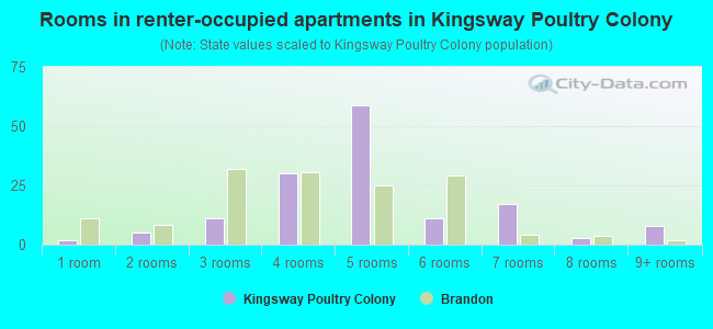 Rooms in renter-occupied apartments in Kingsway Poultry Colony