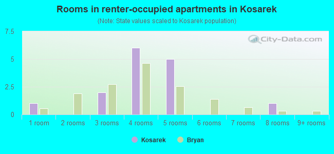 Rooms in renter-occupied apartments in Kosarek