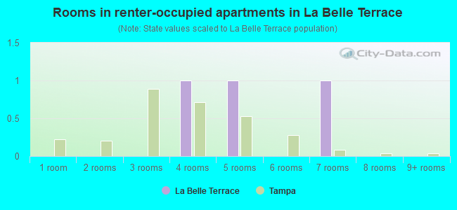 Rooms in renter-occupied apartments in La Belle Terrace