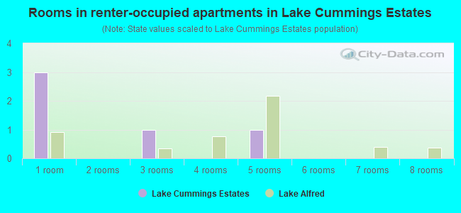 Rooms in renter-occupied apartments in Lake Cummings Estates