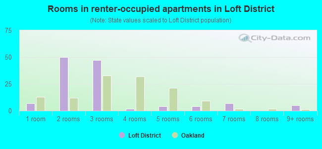 Rooms in renter-occupied apartments in Loft District