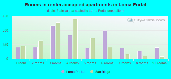 Rooms in renter-occupied apartments in Loma Portal