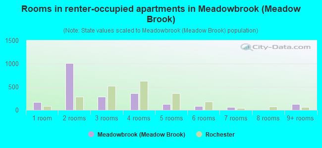 Rooms in renter-occupied apartments in Meadowbrook (Meadow Brook)