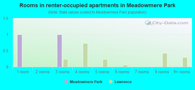 Rooms in renter-occupied apartments in Meadowmere Park