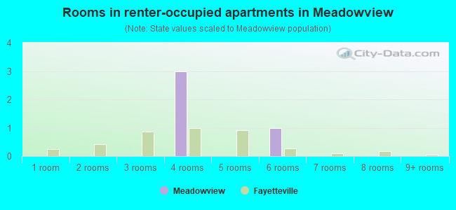Rooms in renter-occupied apartments in Meadowview