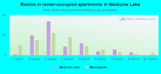 Rooms in renter-occupied apartments in Medicine Lake