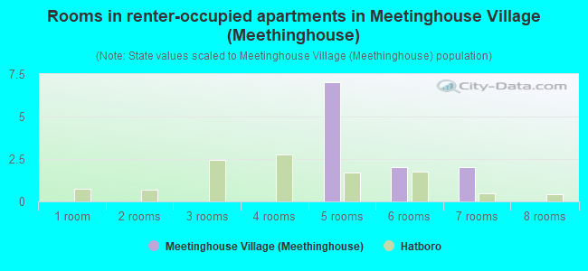 Rooms in renter-occupied apartments in Meetinghouse Village (Meethinghouse)