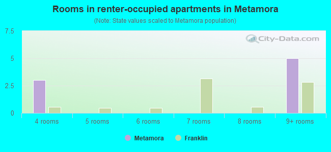 Rooms in renter-occupied apartments in Metamora