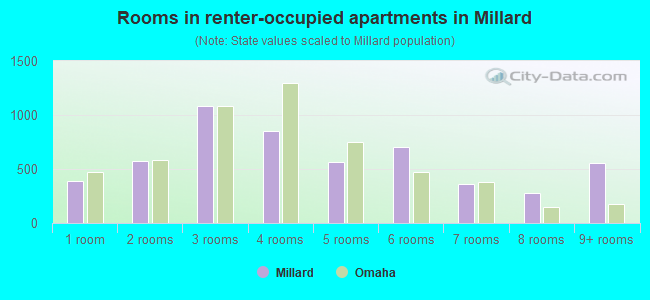 Rooms in renter-occupied apartments in Millard