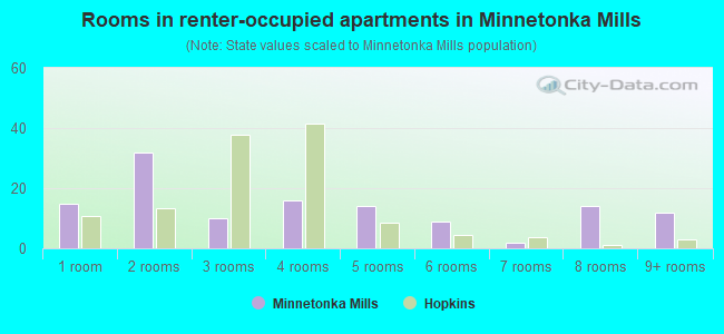 Rooms in renter-occupied apartments in Minnetonka Mills