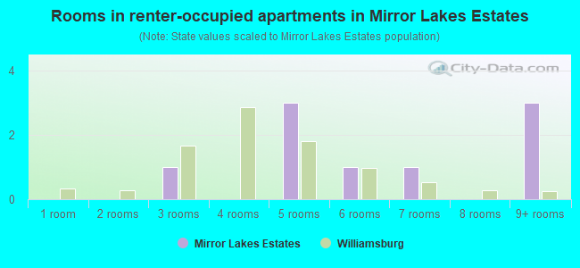 Rooms in renter-occupied apartments in Mirror Lakes Estates