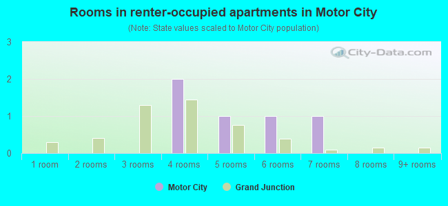 Rooms in renter-occupied apartments in Motor City