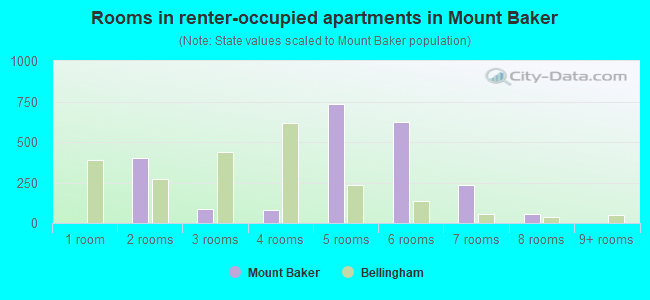 Rooms in renter-occupied apartments in Mount Baker