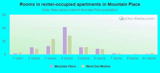 Rooms in renter-occupied apartments in Mountain Place