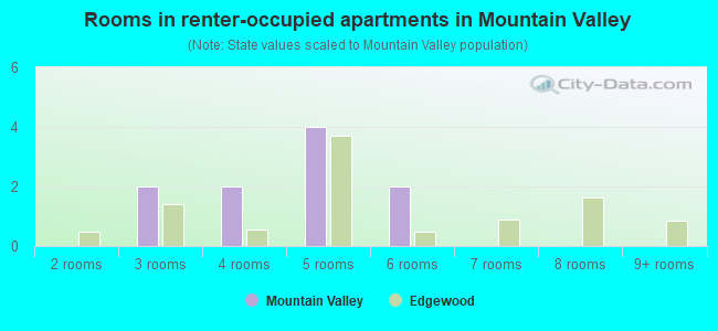 Rooms in renter-occupied apartments in Mountain Valley