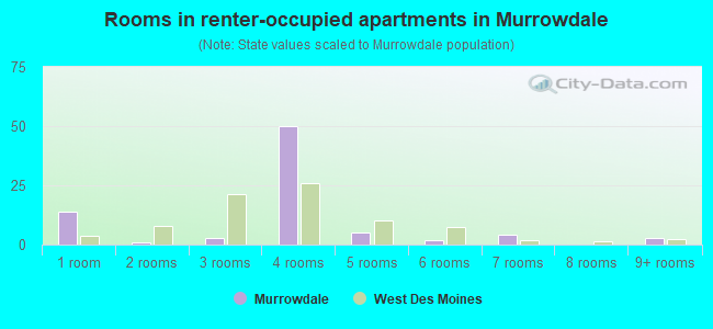 Rooms in renter-occupied apartments in Murrowdale