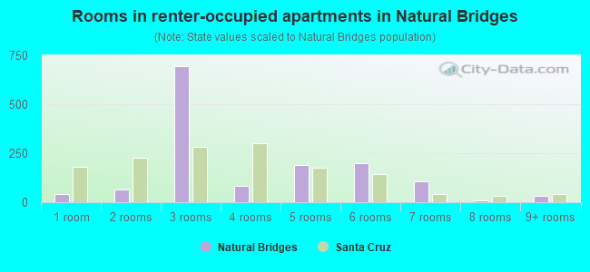 Rooms in renter-occupied apartments in Natural Bridges