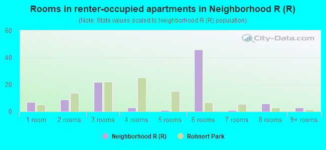 Rooms in renter-occupied apartments in Neighborhood R (R)