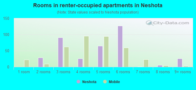 Rooms in renter-occupied apartments in Neshota