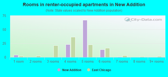 Rooms in renter-occupied apartments in New Addition