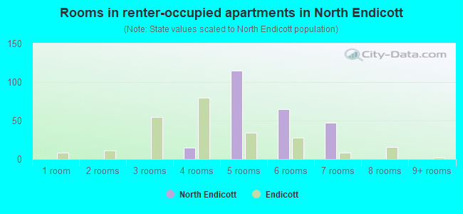 Rooms in renter-occupied apartments in North Endicott