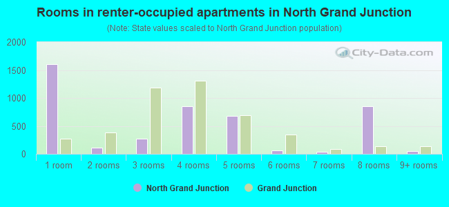 Rooms in renter-occupied apartments in North Grand Junction
