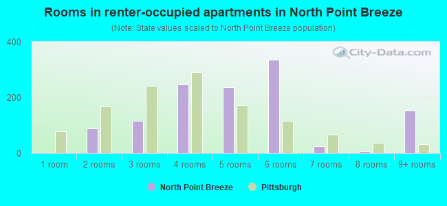 Rooms in renter-occupied apartments in North Point Breeze