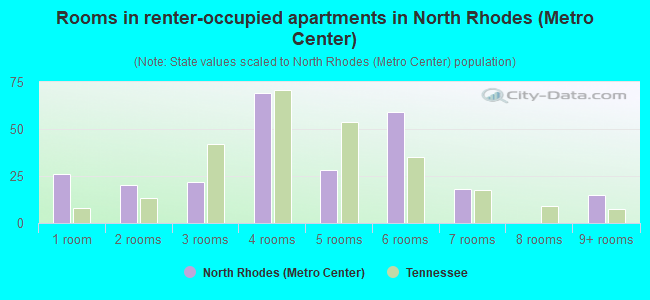 Rooms in renter-occupied apartments in North Rhodes (Metro Center)