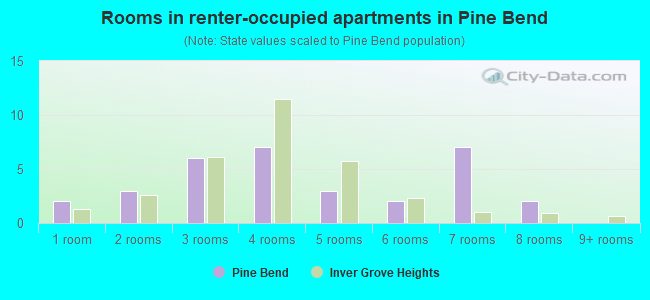 Rooms in renter-occupied apartments in Pine Bend