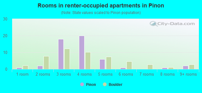 Rooms in renter-occupied apartments in Pinon