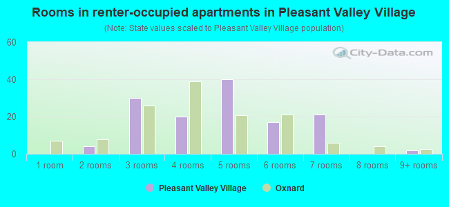 Rooms in renter-occupied apartments in Pleasant Valley Village