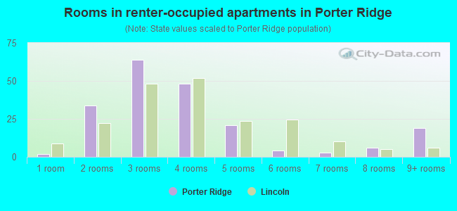 Rooms in renter-occupied apartments in Porter Ridge