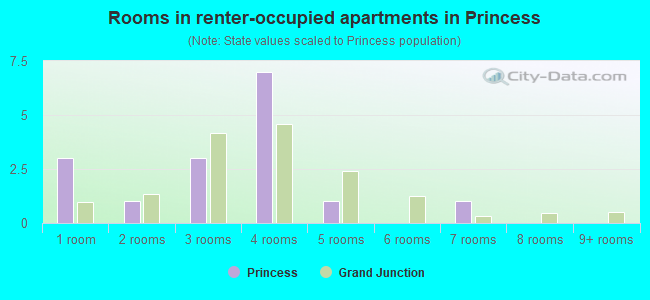 Rooms in renter-occupied apartments in Princess