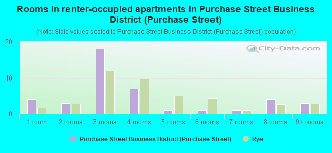 Rooms in renter-occupied apartments in Purchase Street Business District (Purchase Street)