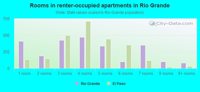 Rooms in renter-occupied apartments in Rio Grande