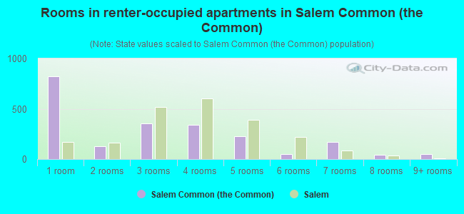 Rooms in renter-occupied apartments in Salem Common (the Common)