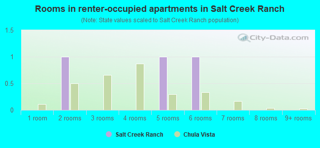 Rooms in renter-occupied apartments in Salt Creek Ranch