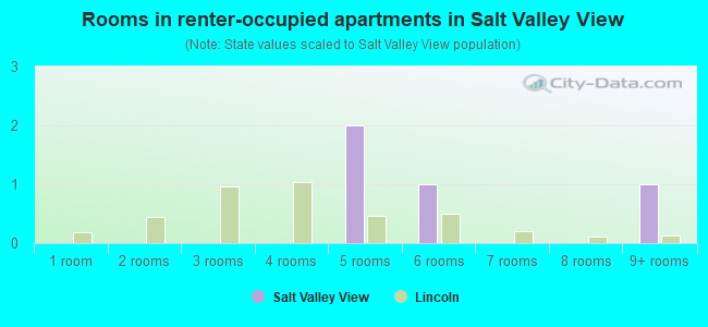 Rooms in renter-occupied apartments in Salt Valley View