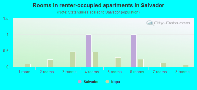 Rooms in renter-occupied apartments in Salvador